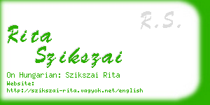 rita szikszai business card